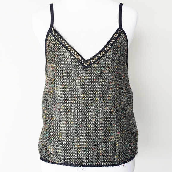 Zara Tops - Zara Tweed & Faux Suede Cropped Tank